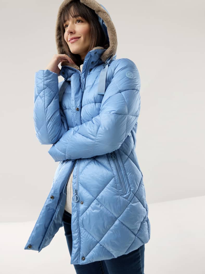 Steppjacke Kuschelkragen Ozeanblau