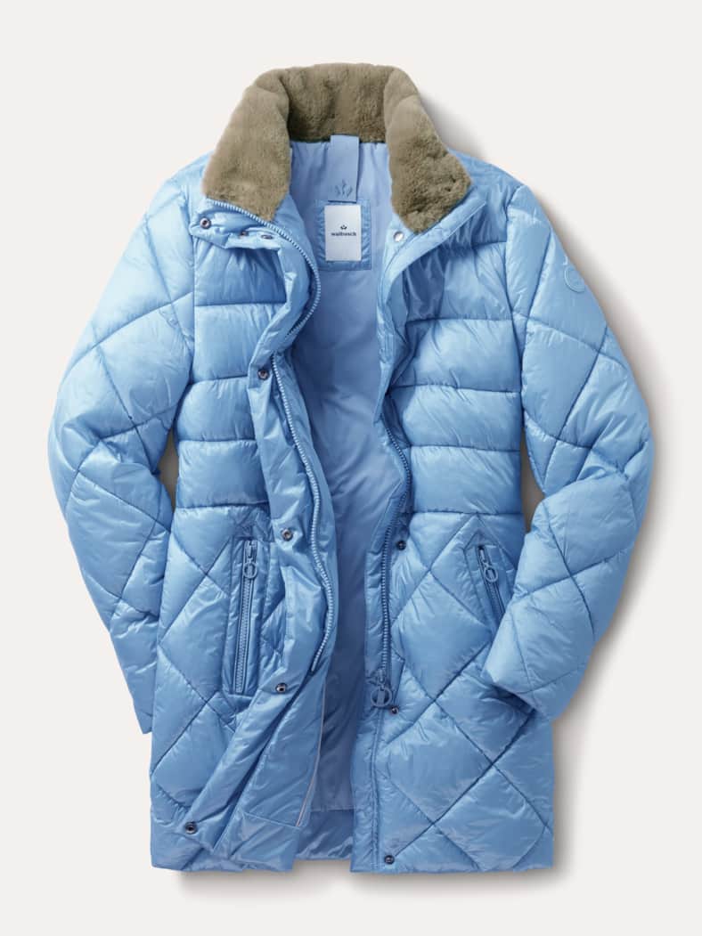 Steppjacke Kuschelkragen Ozeanblau