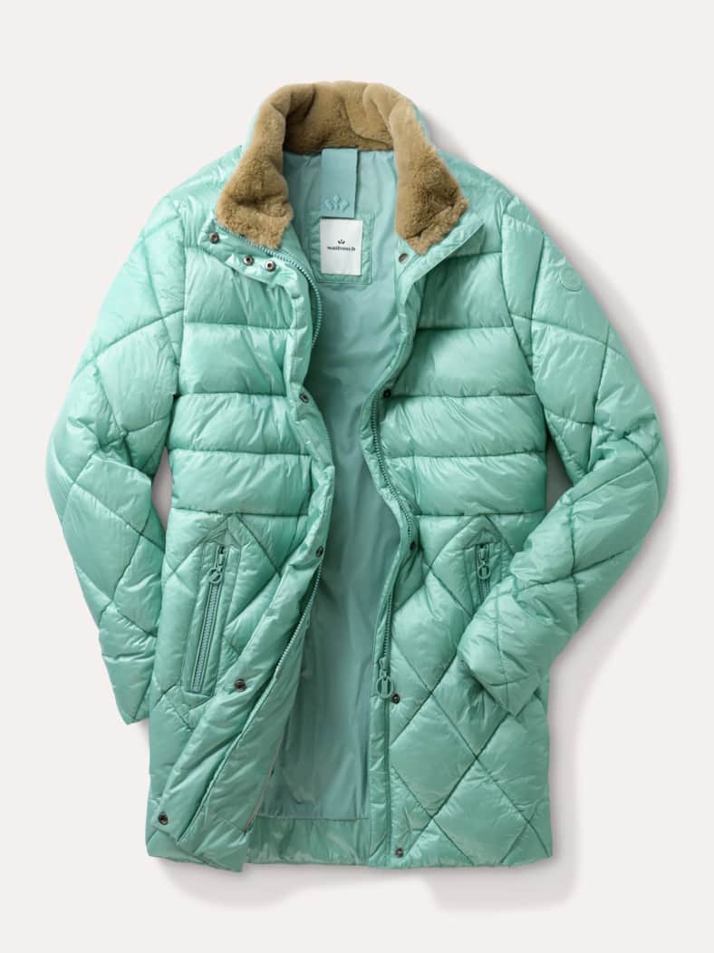 Steppjacke Kuschelkragen Gletschergrün