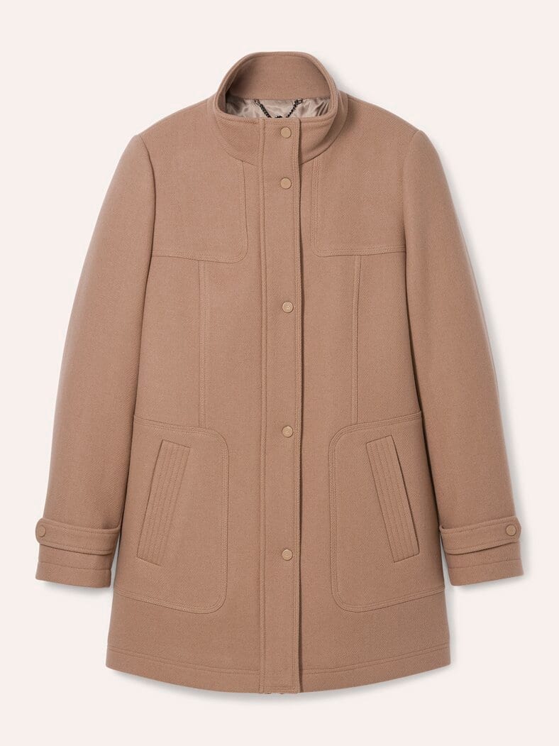 Dufflecoat aus Wollmischung Praline