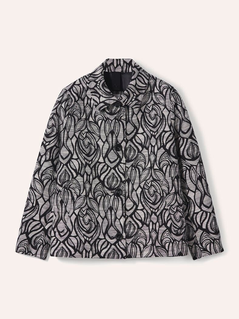 Jacquard Jacke Schwarz/Weiß