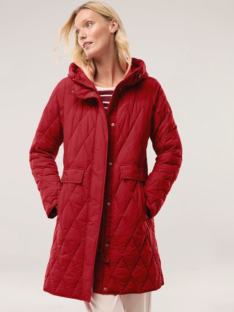 Sandwich-Leicht-Steppmantel Signalrot