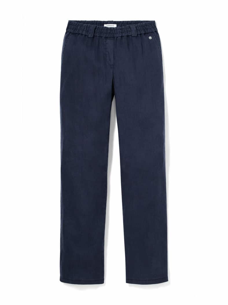 Softleinenmix-Hose Marlene Marine