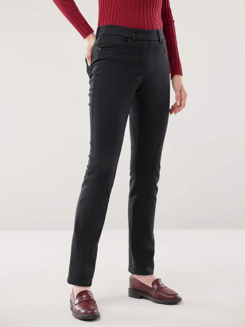 Thermo-Extraglatt Baumwollhose Schwarz