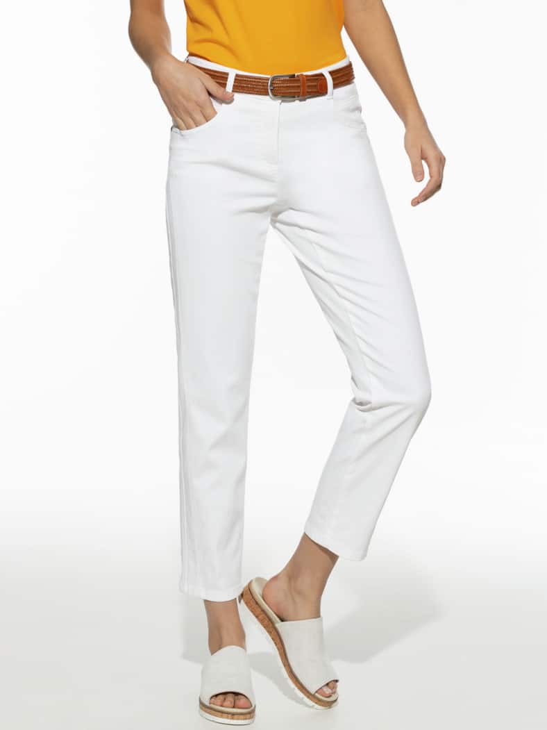 7/8-Baumwollhose Figurwunder Slim F Weiß