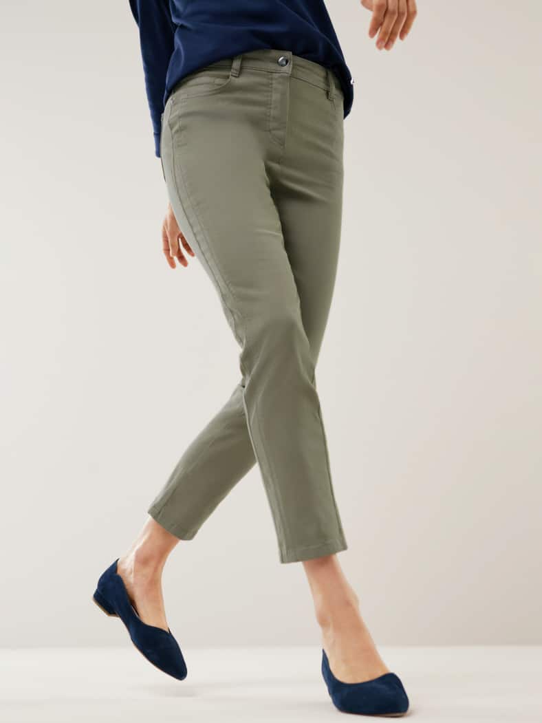 7/8-Baumwollhose Figurwunder Slim F Khaki