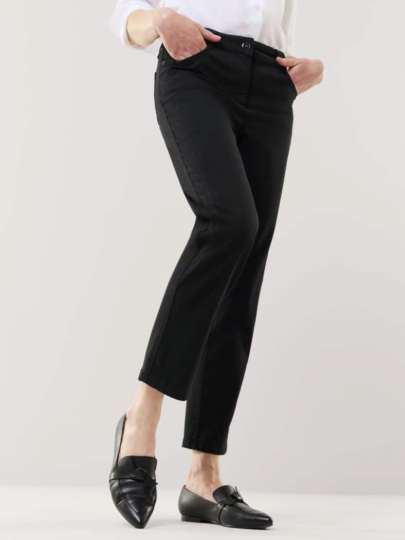 7/8-Baumwollhose Figurwunder Slim F Schwarz