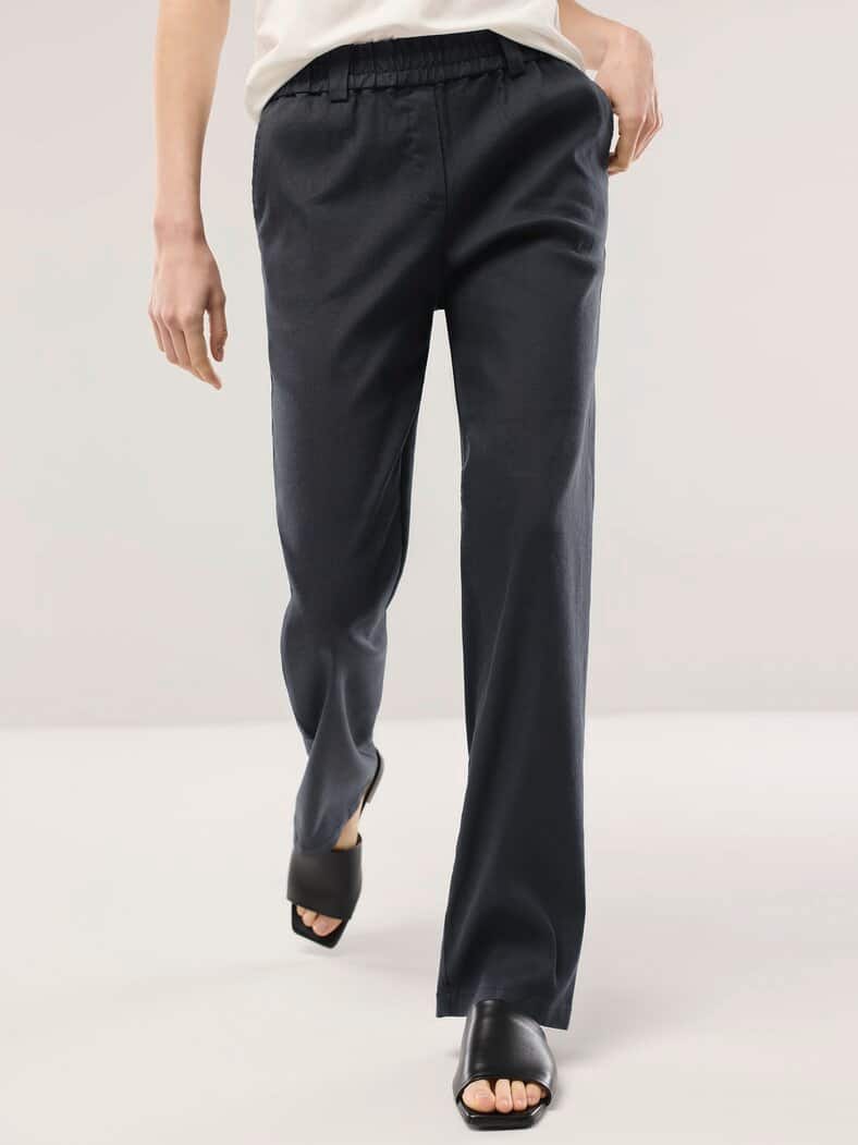 Softleinenmix-Hose Marlene Schwarz