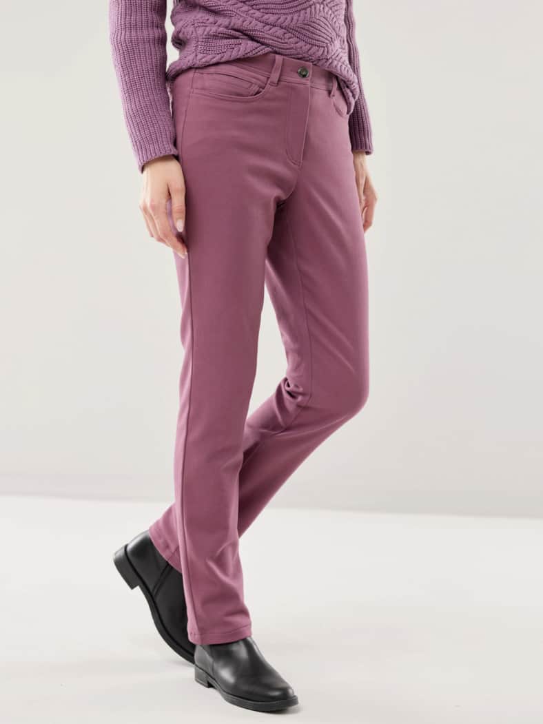 2-in-1-Extraglatt-Thermohose Mauve