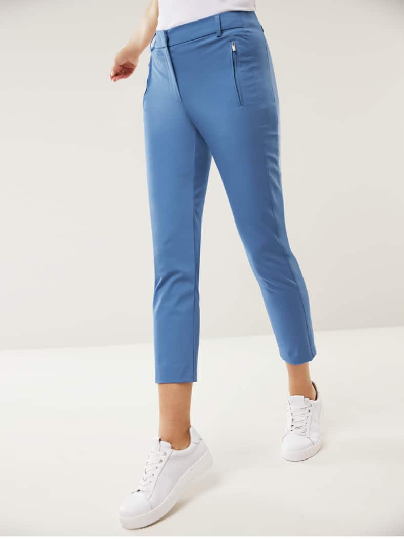 7/8-Cityhose Baumwollmix Königsblau