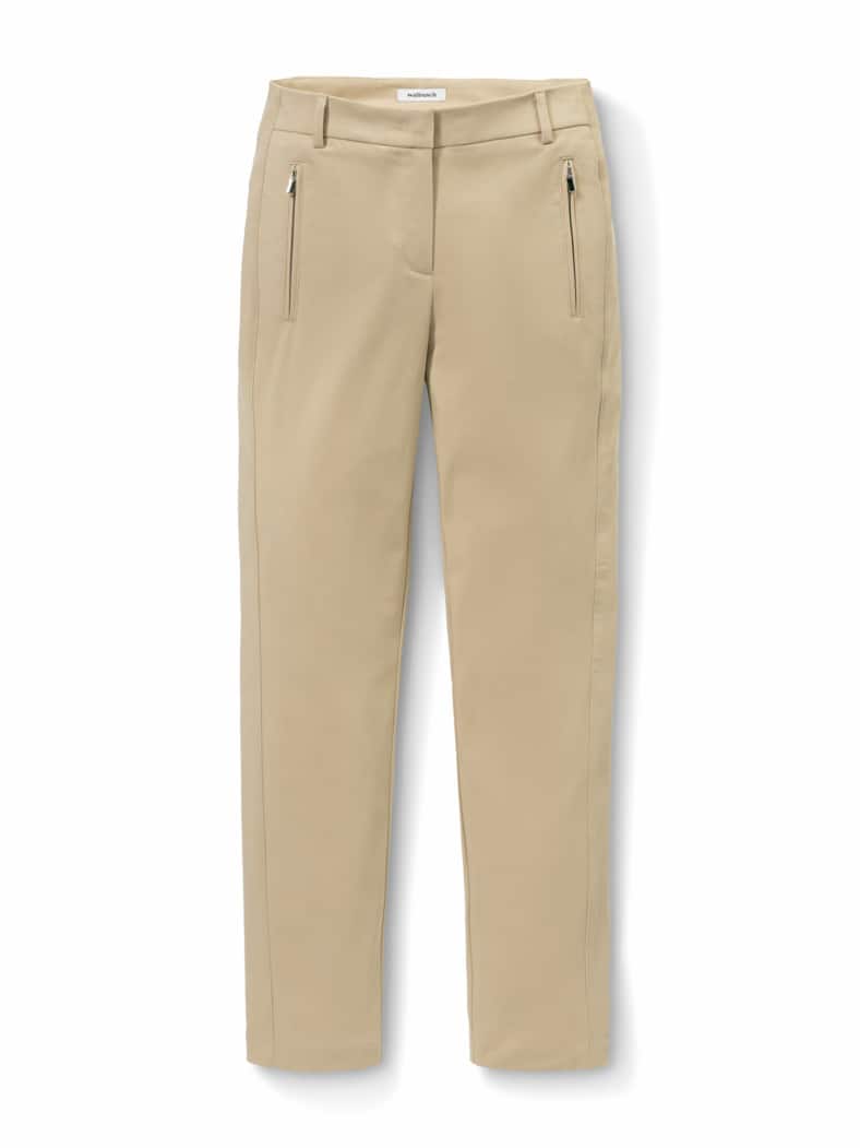 7/8-Cityhose Baumwollmix Safaribeige
