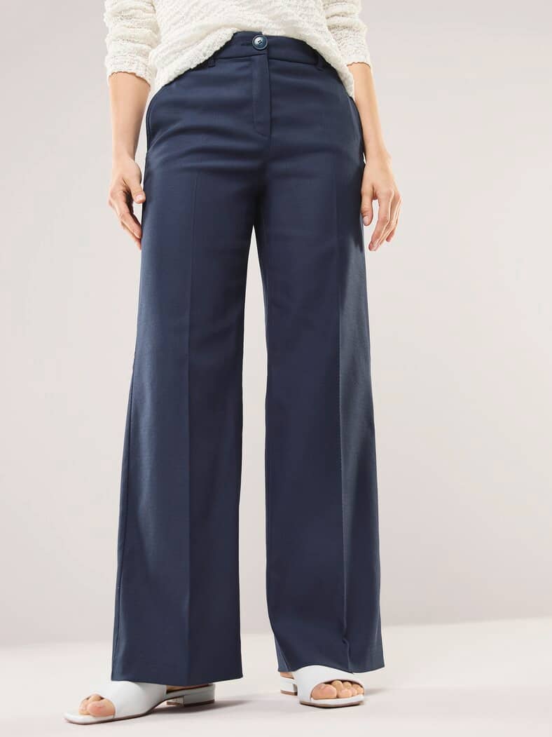 Marlenehose mit Struktur Nachtblau