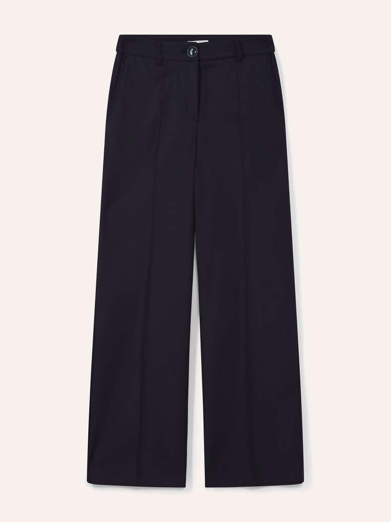 Marlenehose mit Struktur Nachtblau