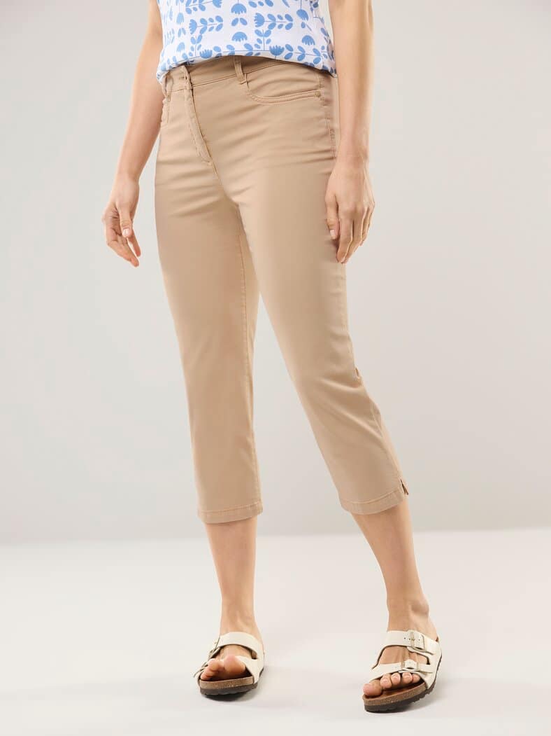 Capri aus Baumwollmix Sand