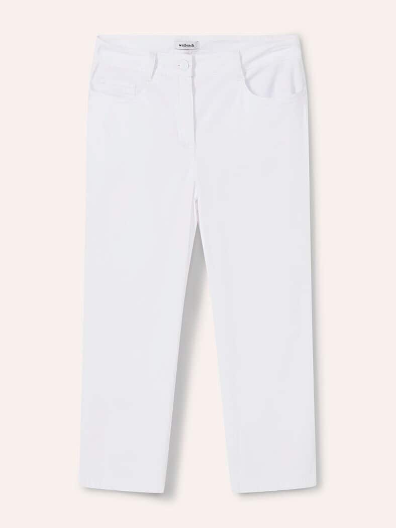 Capri aus Baumwollmix Weiß