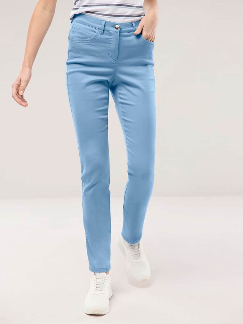 Extraglatt Baumwollhose Skyblue