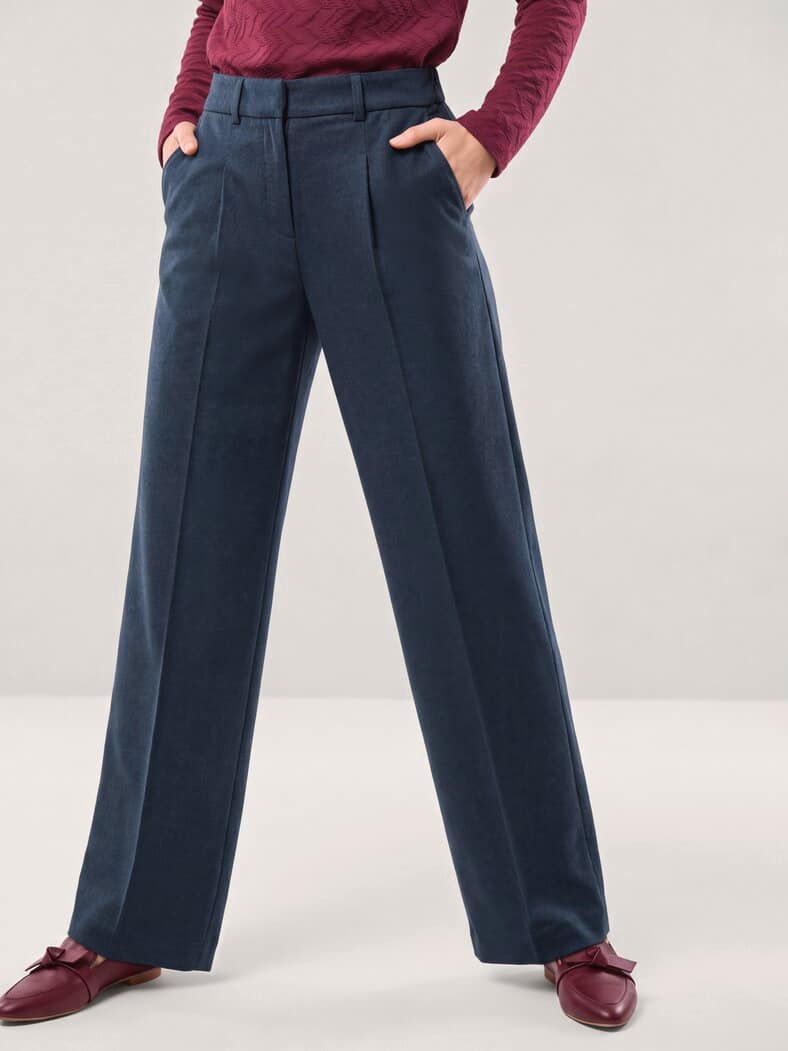 Marlene Hose aus Premium Flanell Nachtblau
