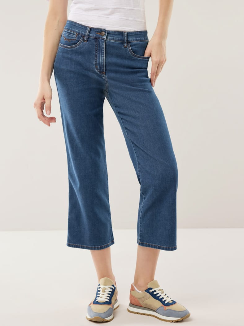 Light Denim Culotte Blue Stoned