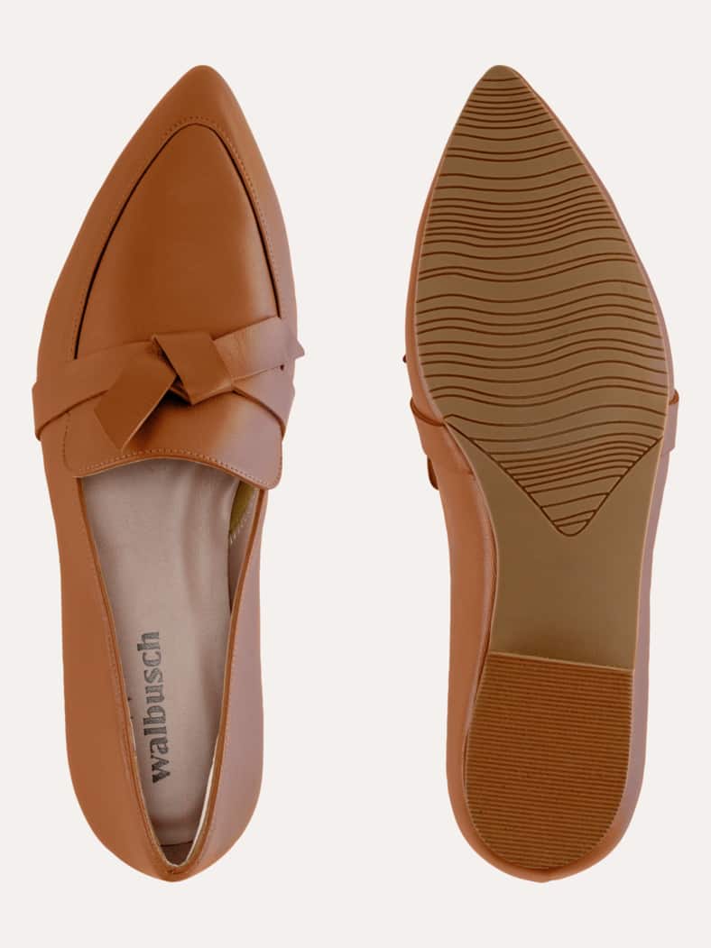 Soft Loafer mit Schleife Cognac