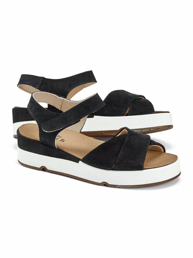 Kreuzriemen Sandale Schwarz