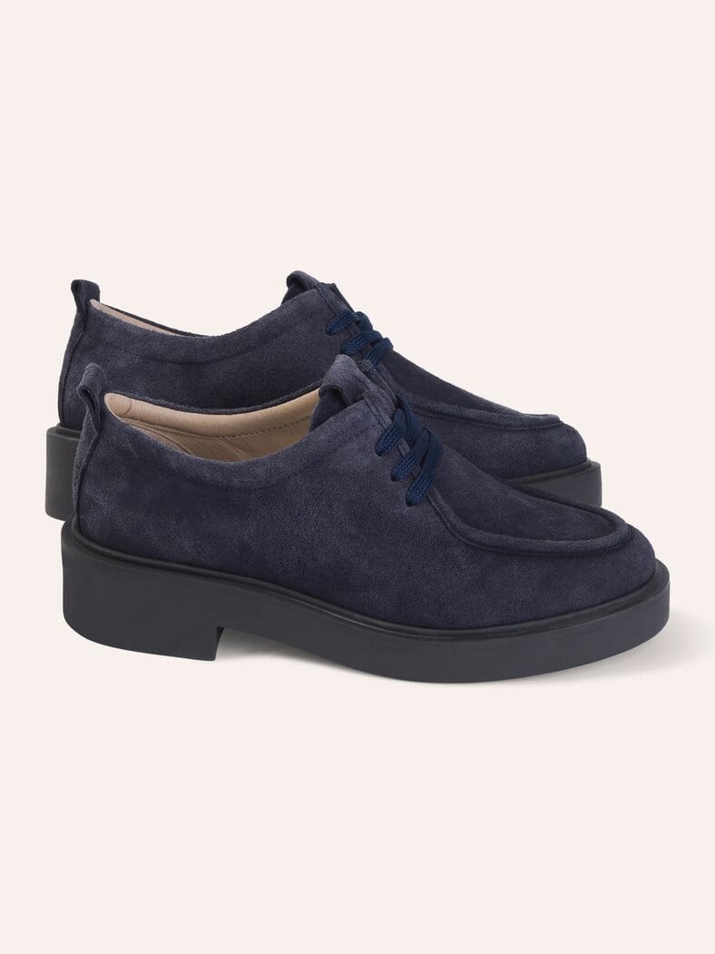 Veloursleder Mokassin Blau