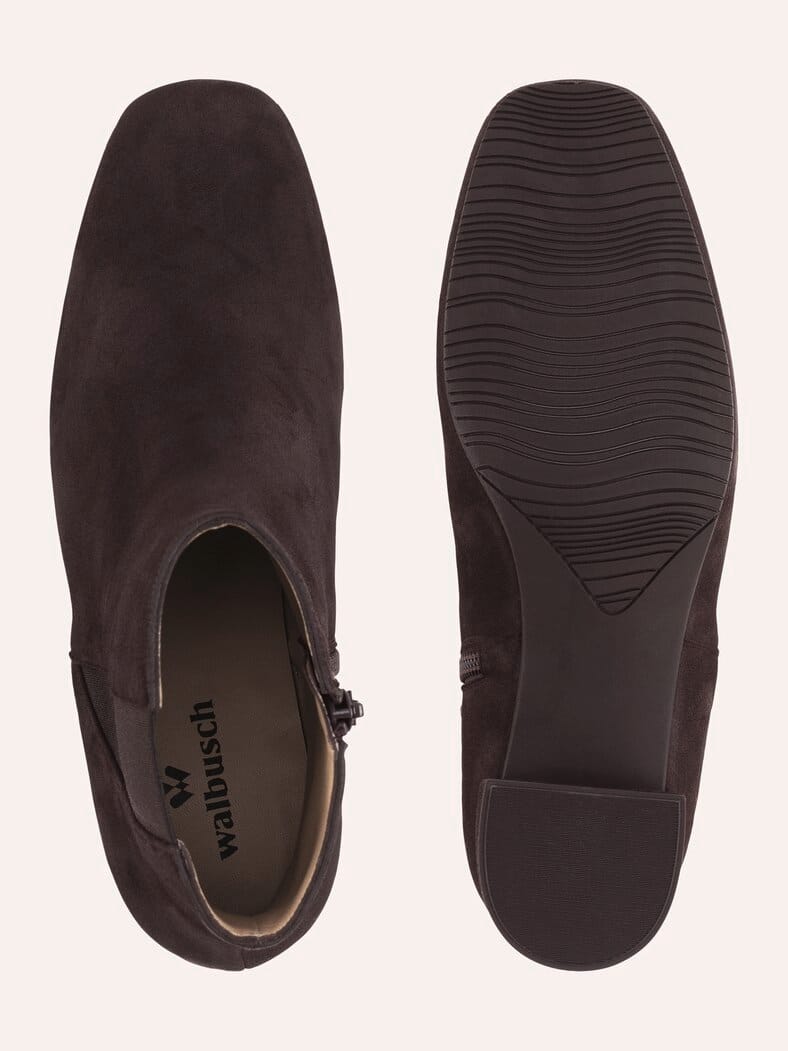 Velours Stiefelette Kastanie