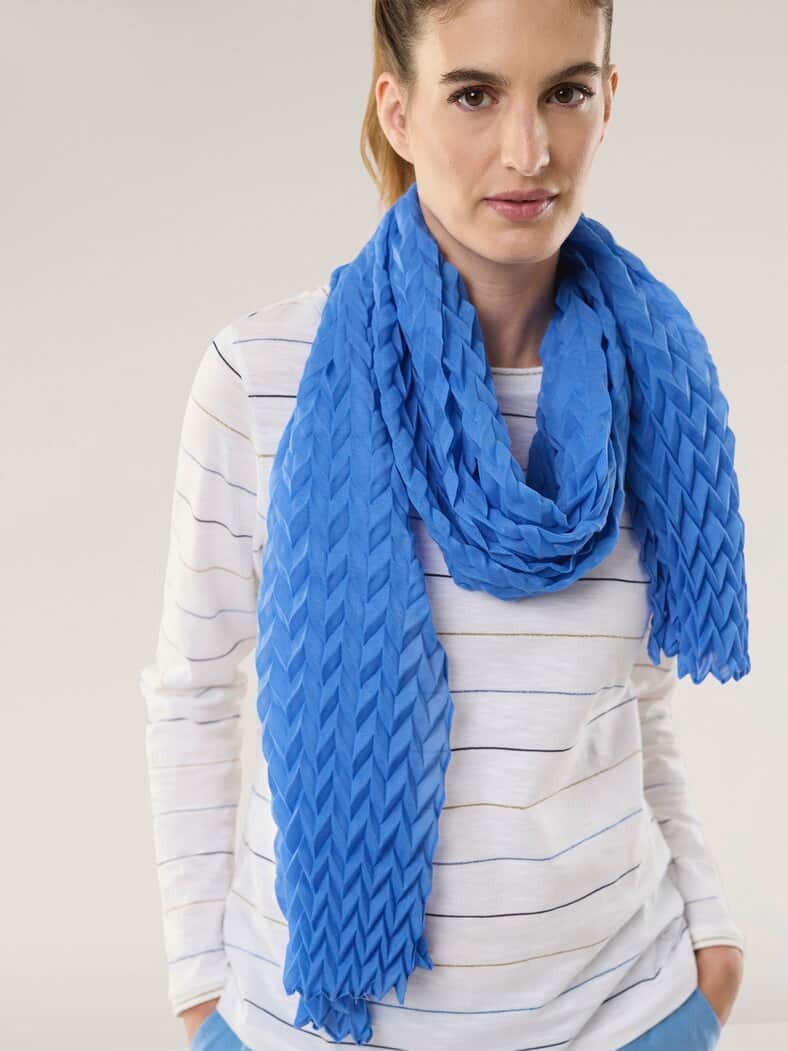 Plissee-Schal Meerblau