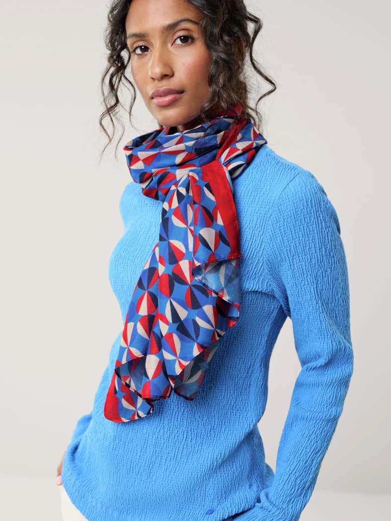 Grafik-Schal Blau/Rot