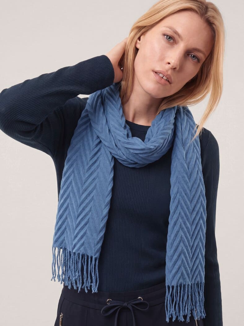 Plissee Struktur Schal Smokey Blue