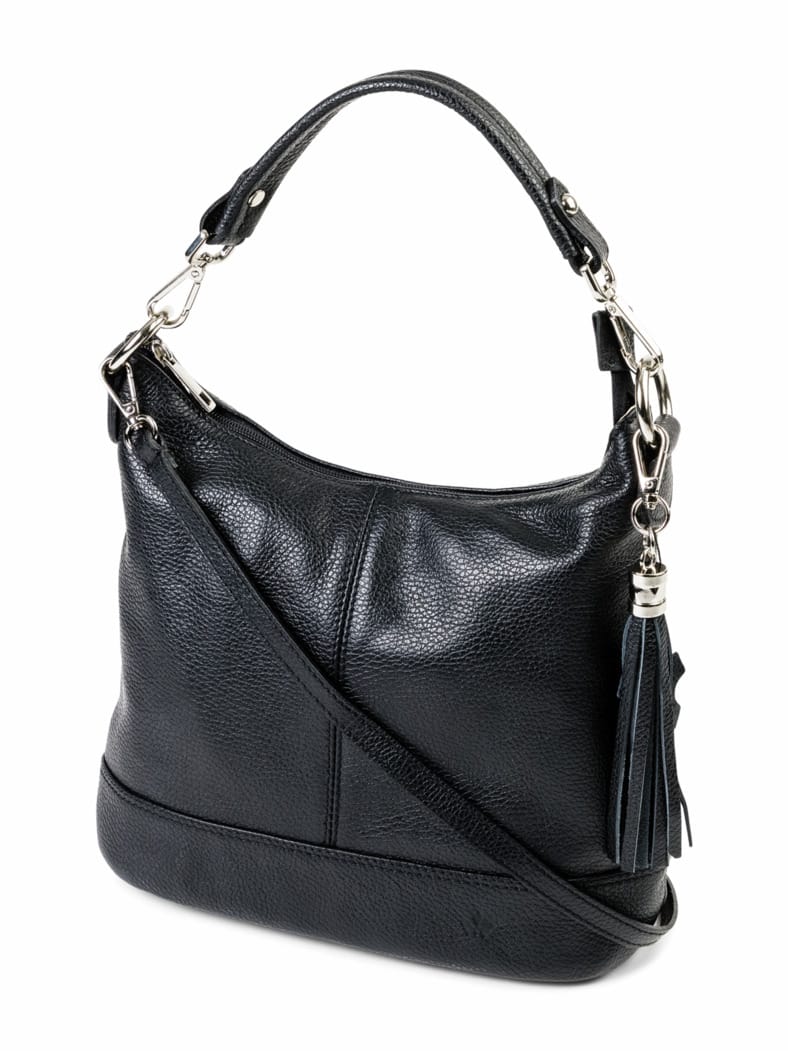 Leder-Handtasche Schwarz