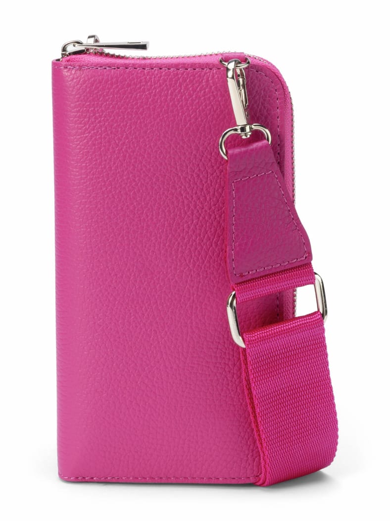 Leder-Handy-Portemonnaie Fuchsia