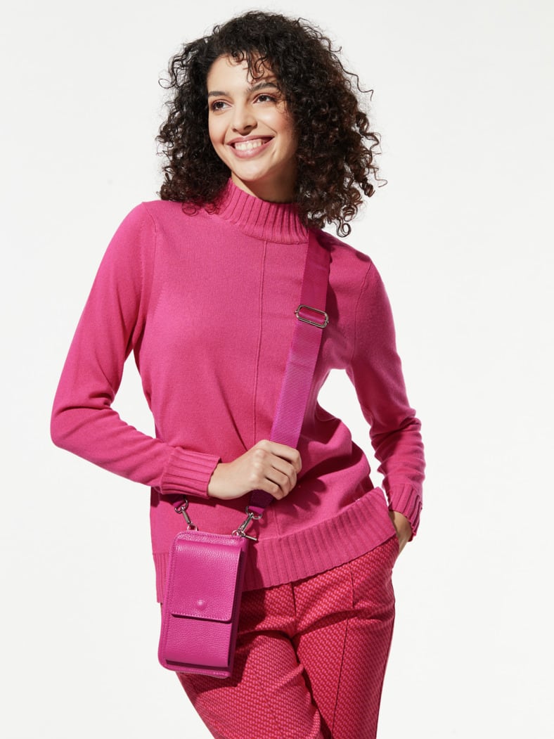 Leder-Handy-Portemonnaie Fuchsia