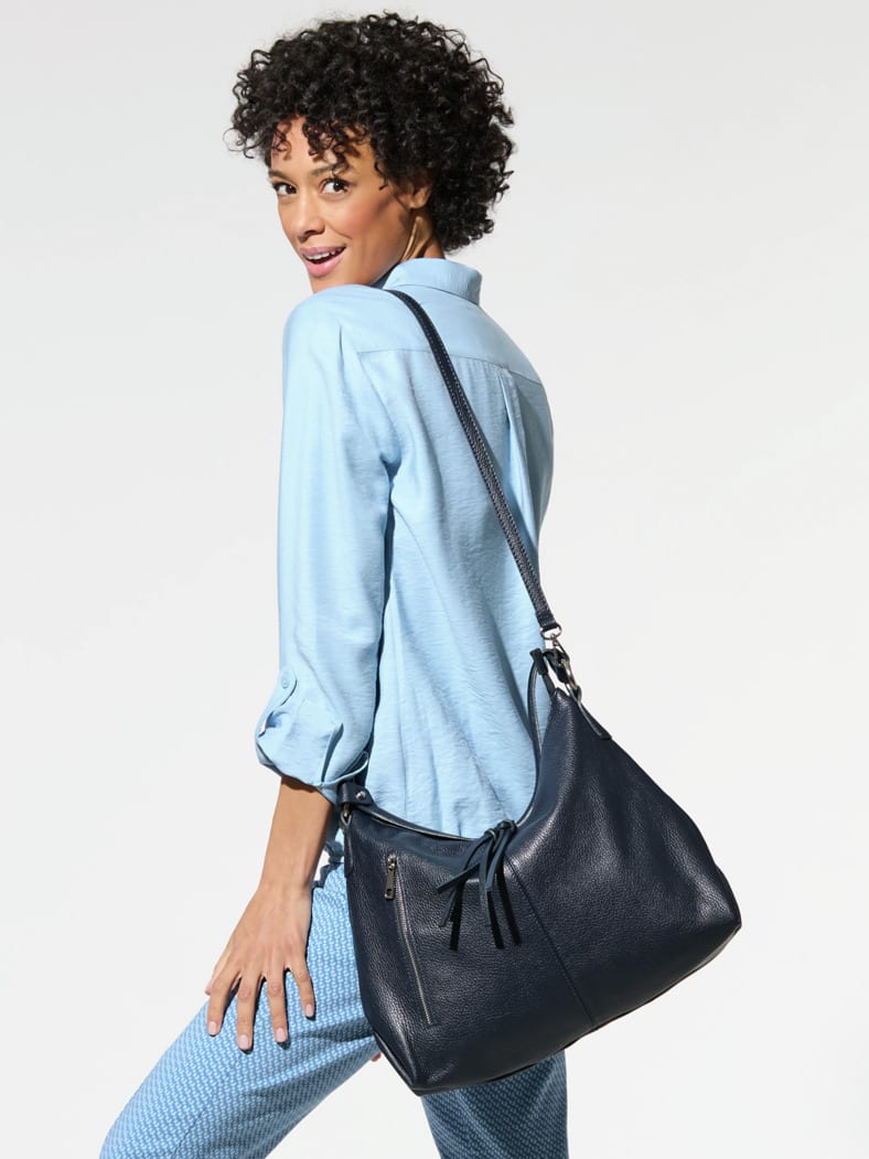 Lederbeutel-Tasche Marine