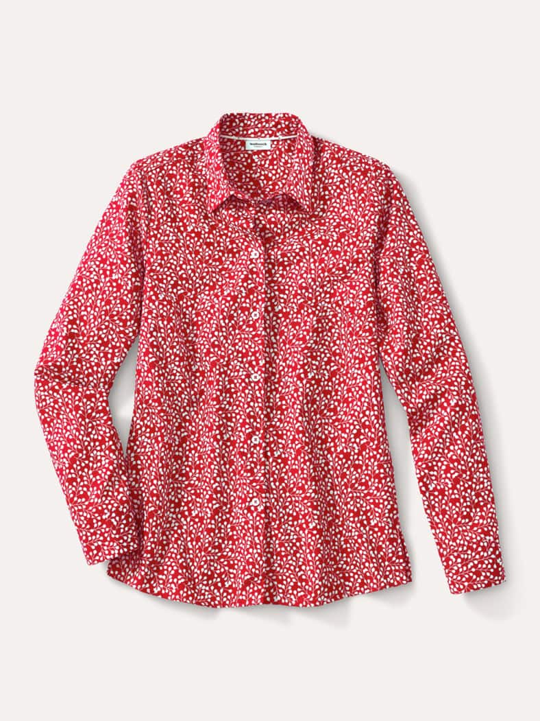 Extraglatt-Hemdbluse Everyday Minimal Dunkelrot