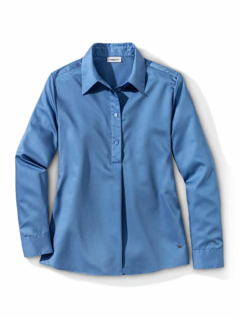 Extraglatt Polo Bluse Skyblue