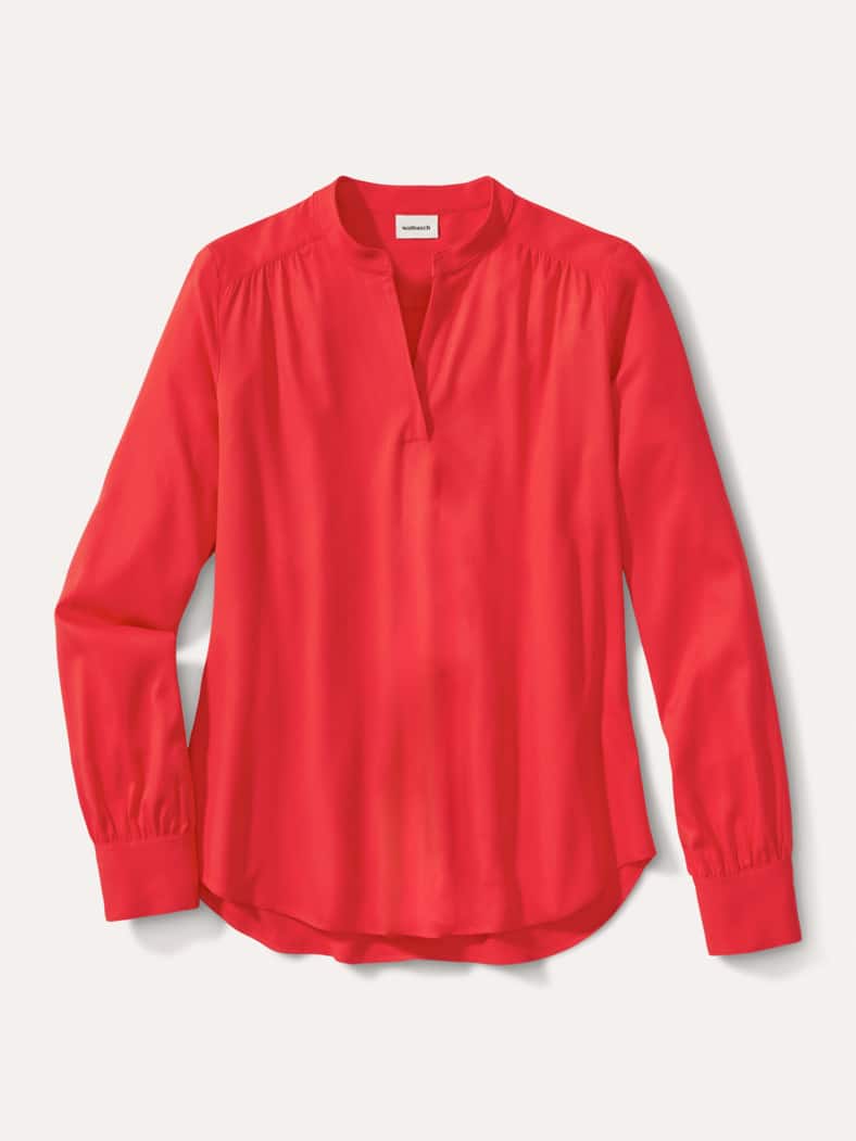 Easy Care Viskose Bluse Uni Rot