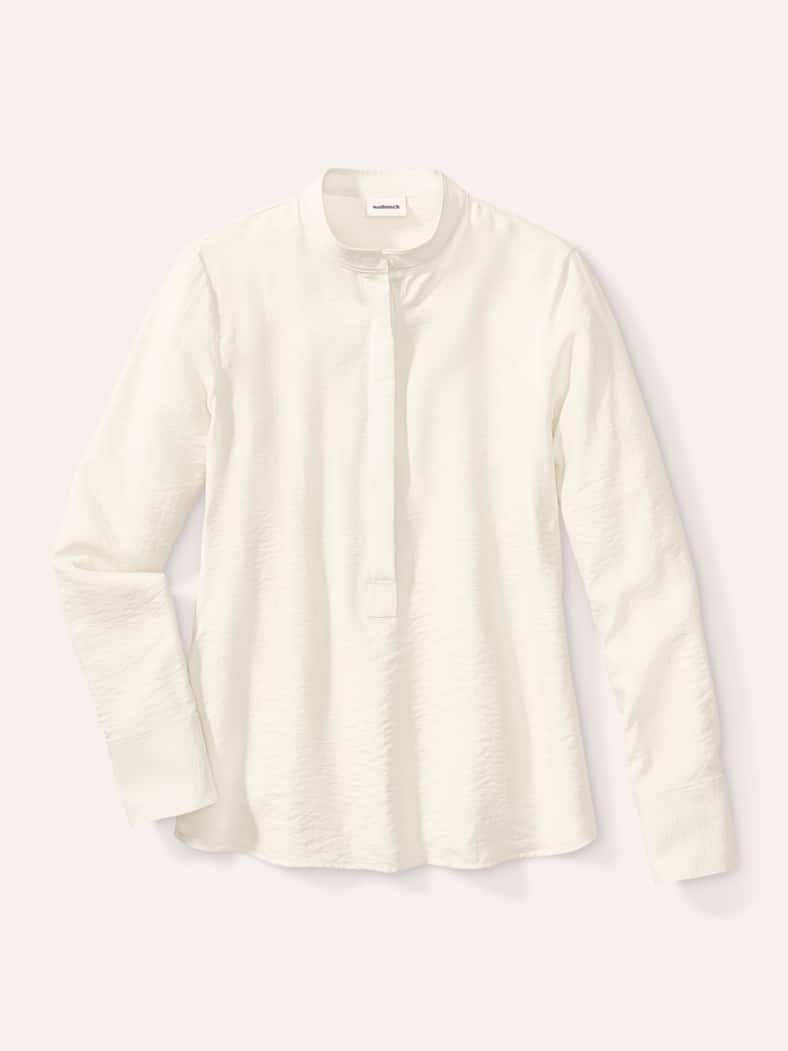 Easy Care Crincle Bluse Offwhite