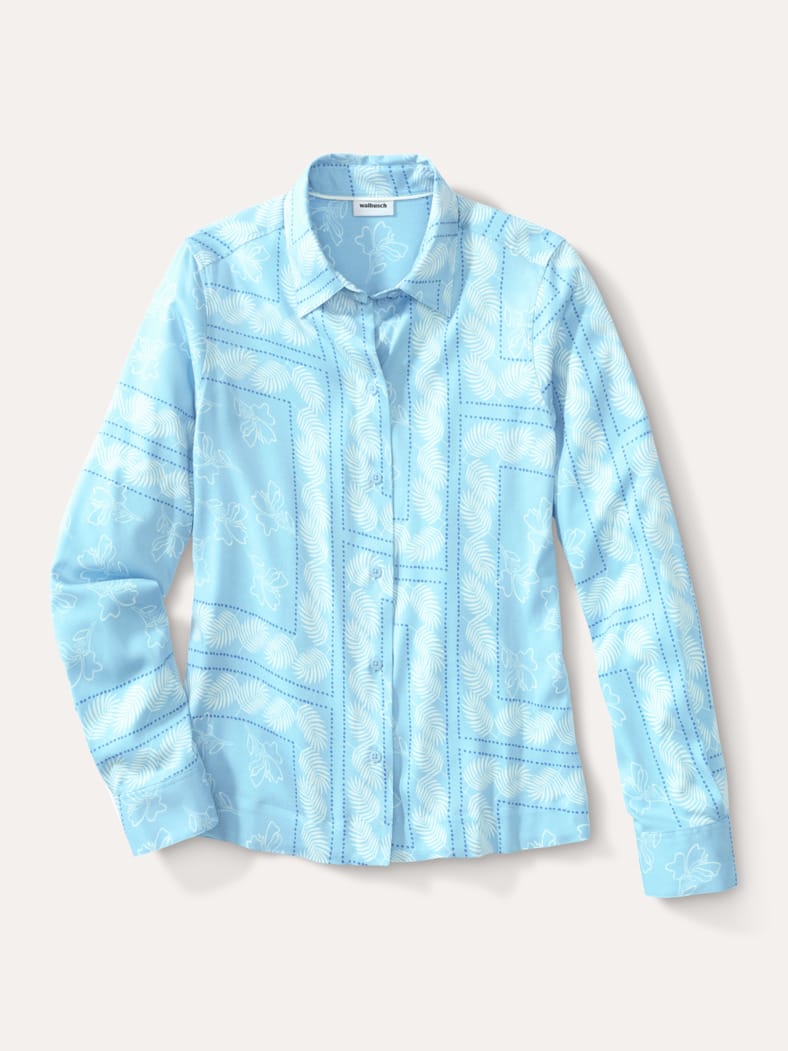 Easy Care Bluse Bandana Skyblue
