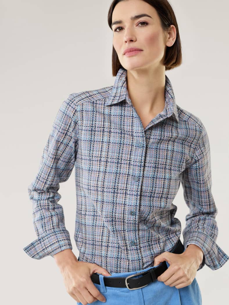 Aktiv Flanell Hemdbluse Karo Melange
