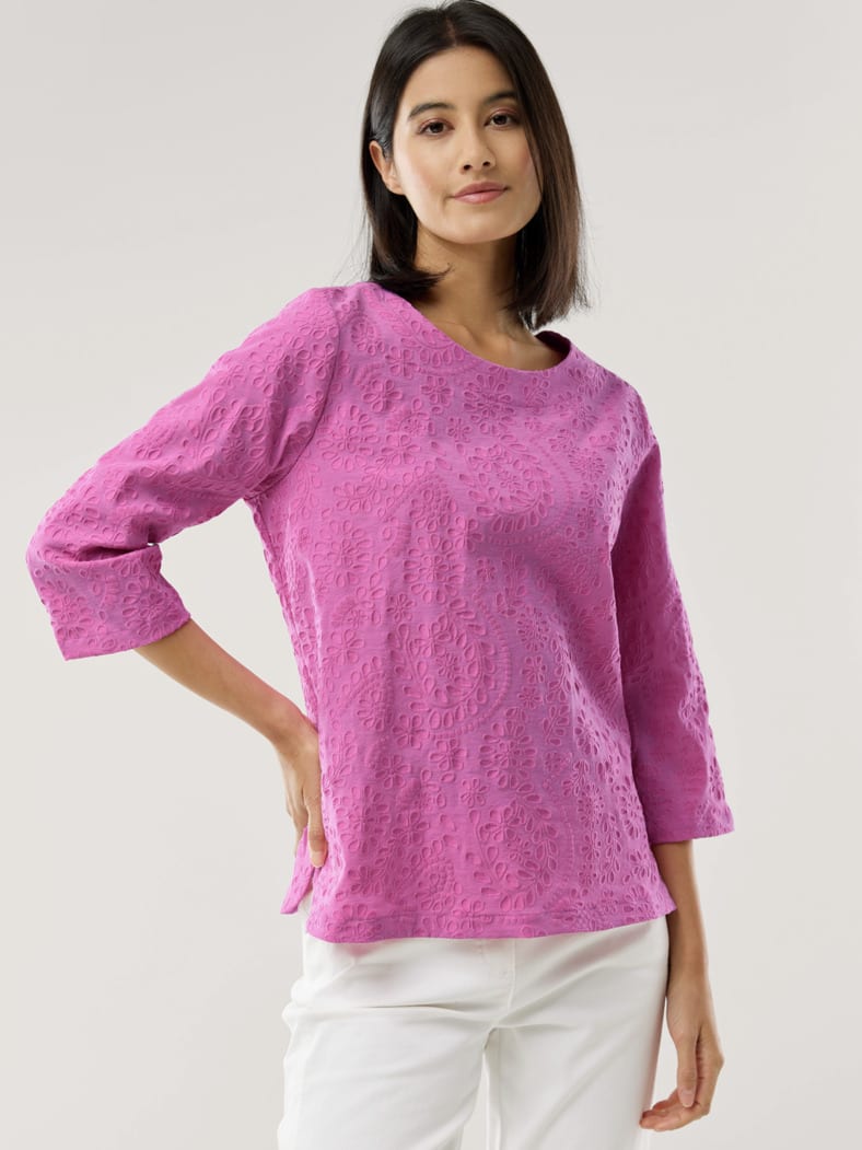 Jacquard Shirtbluse Malve