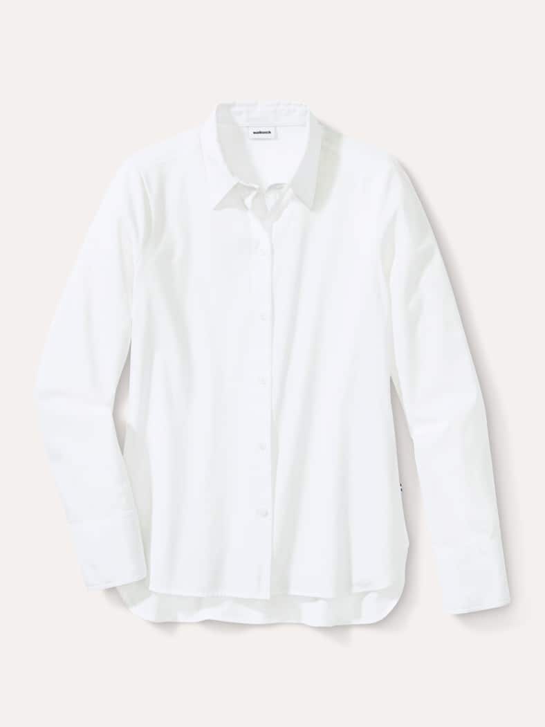 Baumwoll-Bluse Zeitlos Weiß