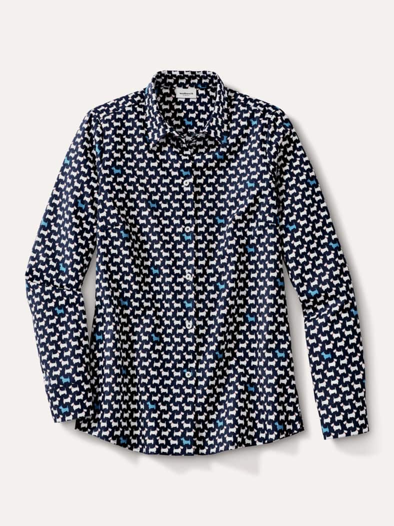 Extraglatt Baumwoll-Bluse Scotch Blau