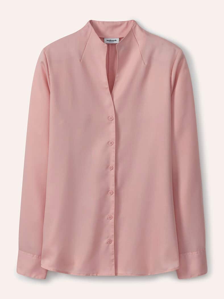 Extraglatt-Bluse Kelchkragen Altrosa