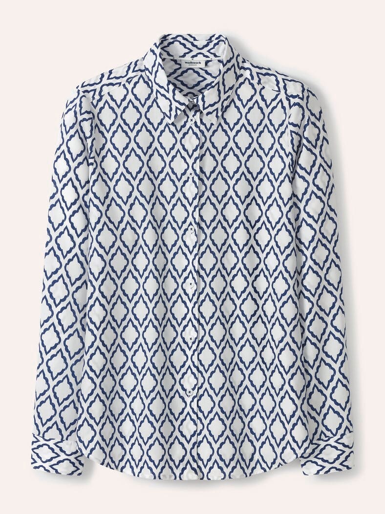 Extraglatt-Hemdbluse Everyday 2.0 Ornament Marine