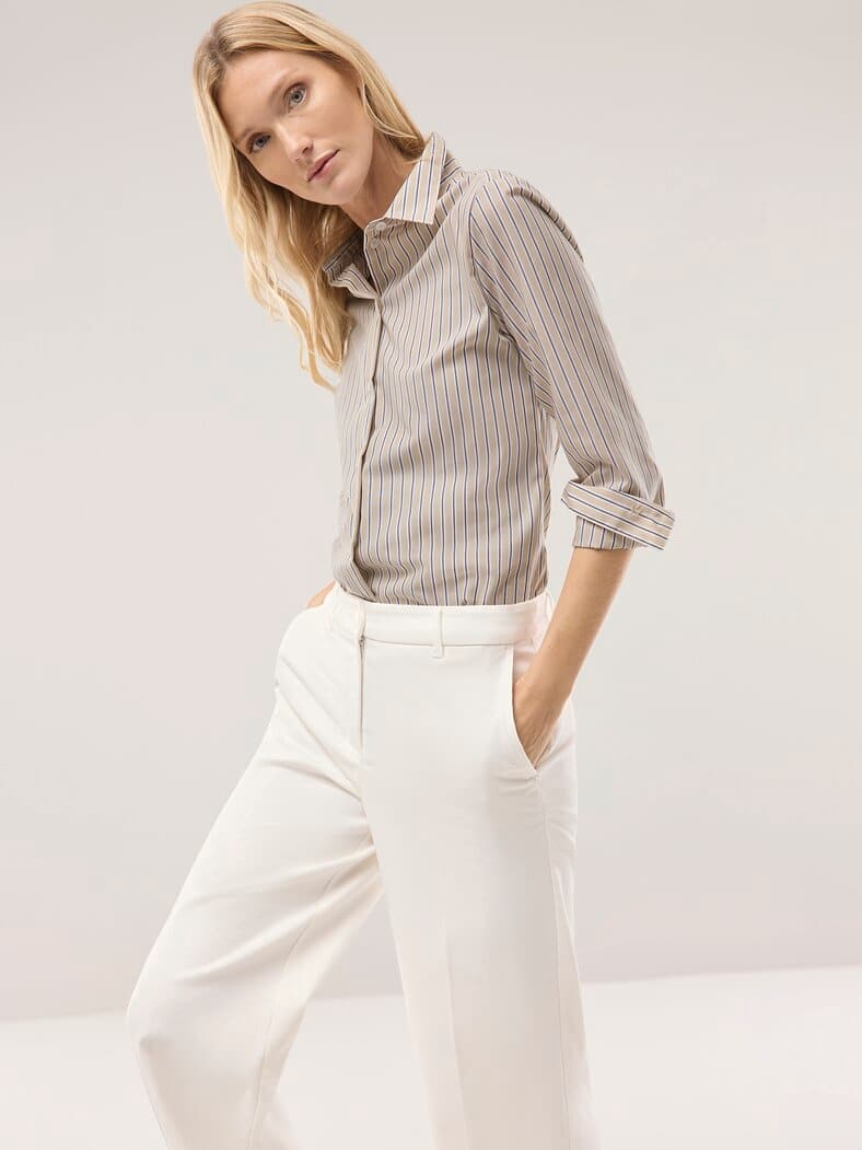 Extraglatt-Hemdbluse Everyday 2.0 Streifen Sand