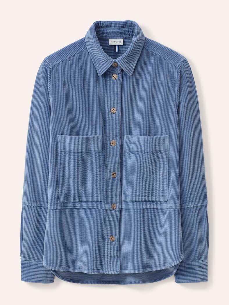 Blusenjacke aus Strukturcord Smokey Blue