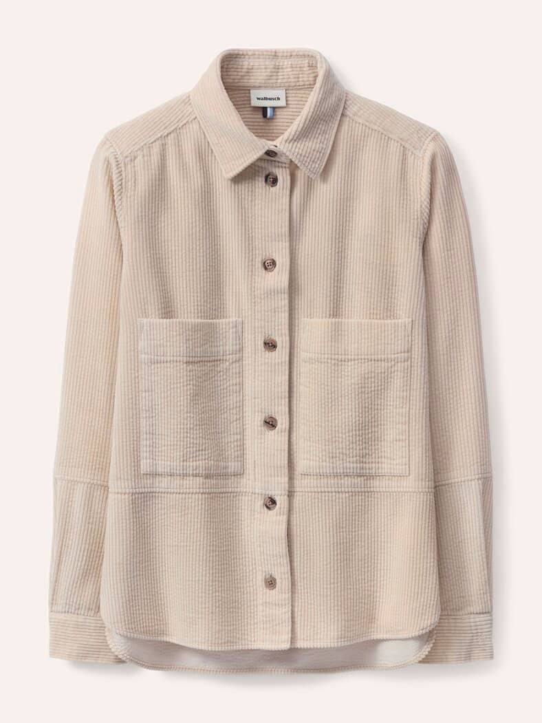 Blusenjacke aus Strukturcord Creme