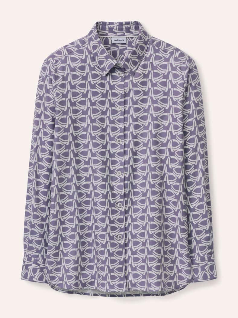 Hemdbluse aus Softflanell Dessin Mauve
