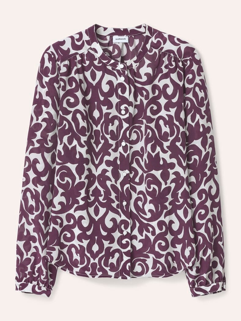 Bluse mit Seide Druck Cassis