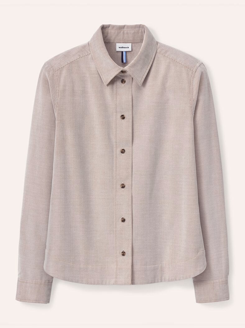 Two-Tone Cord Bluse Boxi Hell Praline
